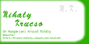 mihaly krucso business card