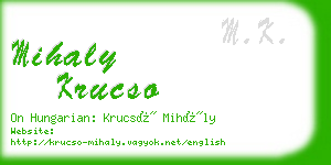 mihaly krucso business card